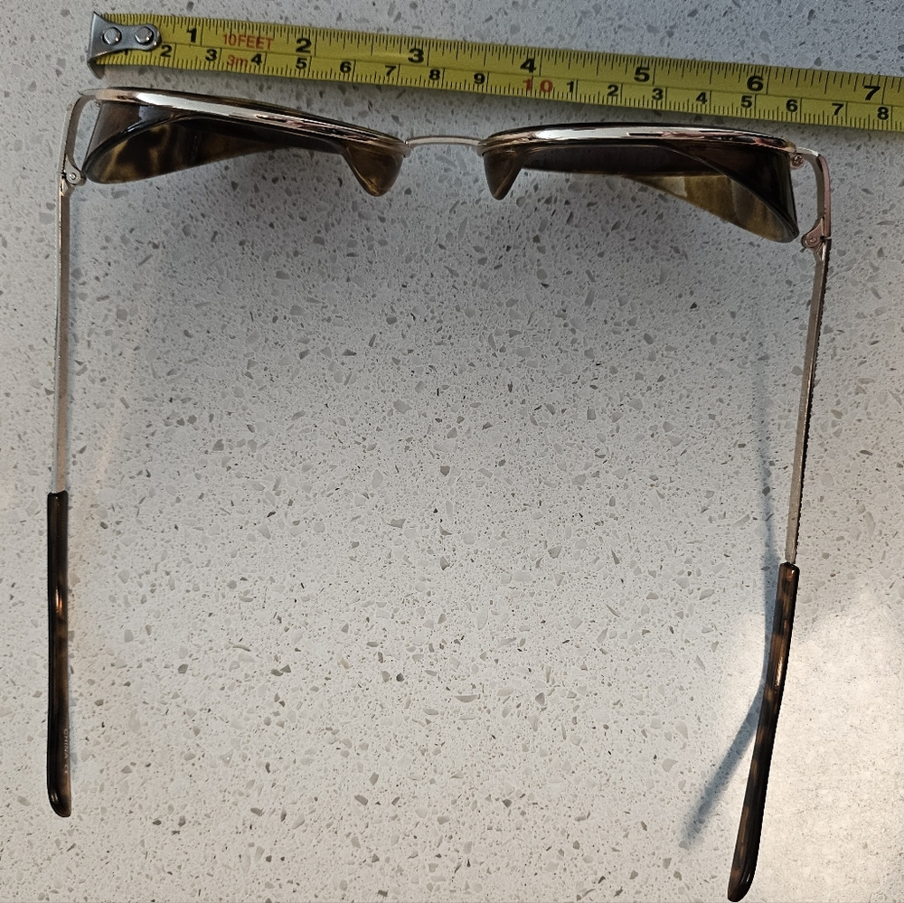 Retro Double Rim Visor Round Tortoise Shell Sunglasses - Picture 8 of 9